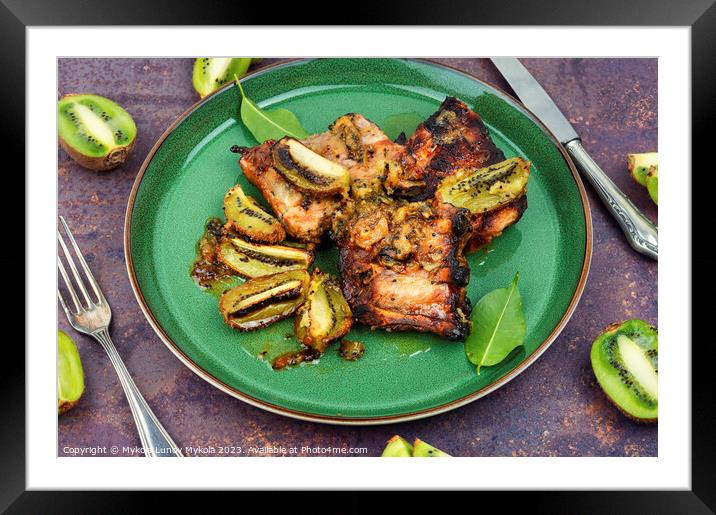 Spicy hot grilled ribs, barbecue Framed Mounted Print by Mykola Lunov Mykola