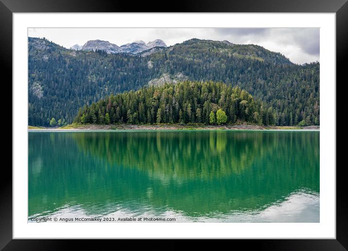 Reflections in The Black Lake, Montenegro Framed Mounted Print by Angus McComiskey