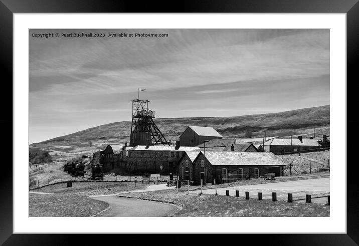 Big Pit Blaenavon Black and White Framed Mounted Print by Pearl Bucknall