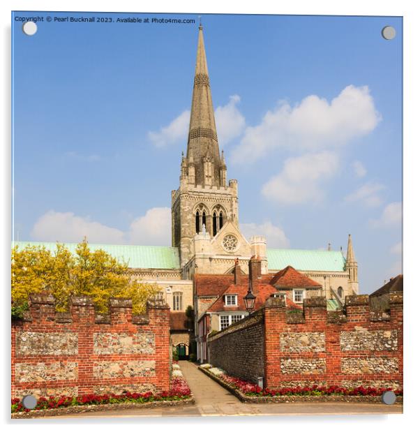 Chichester Cathedral West Sussex Square Format Acrylic by Pearl Bucknall