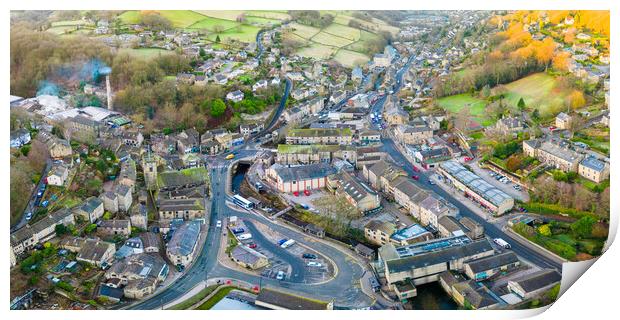 The Village of Holmfirth Print by Apollo Aerial Photography