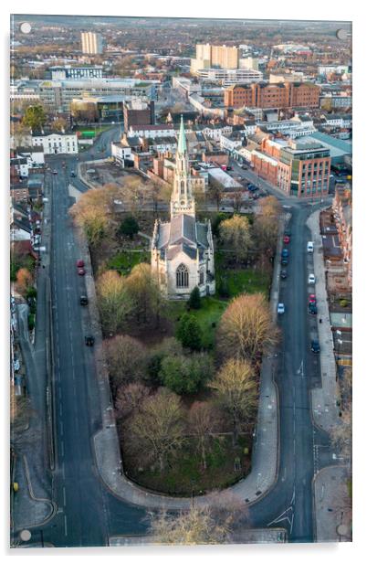 Christ Church Doncaster Acrylic by Apollo Aerial Photography