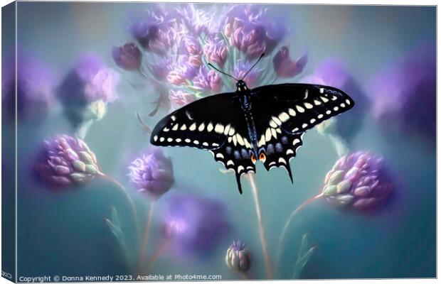 Black Swallowtail Canvas Print by Donna Kennedy