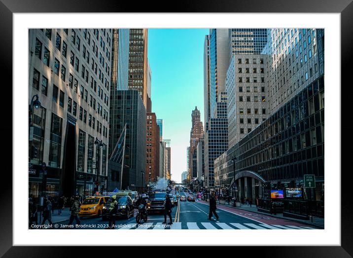 New York Street Framed Mounted Print by James Brodnicki