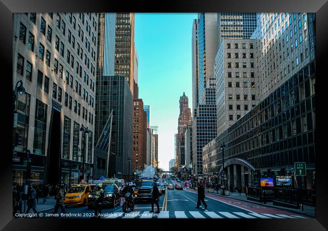 New York Street Framed Print by James Brodnicki