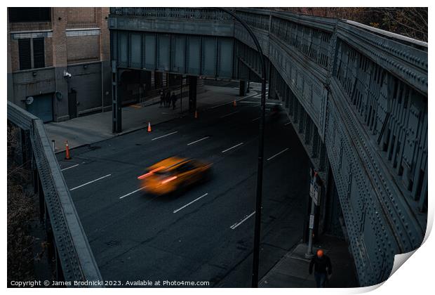 New York Taxi Print by James Brodnicki