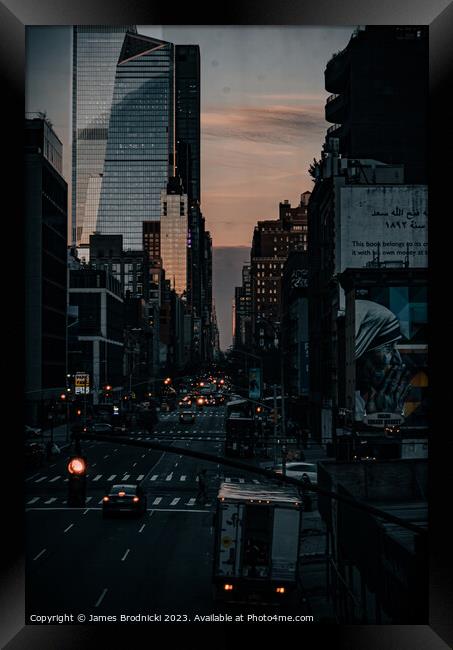 New York Street Framed Print by James Brodnicki