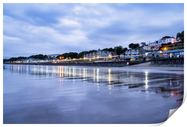 Filey Seafront Reflections Print by Tim Hill