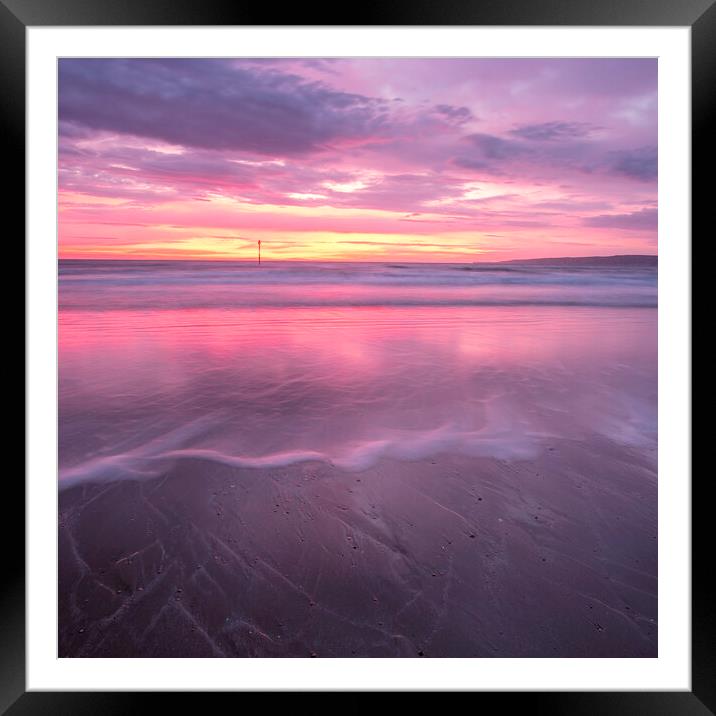 Surreal Pink Tide Sunrise Framed Mounted Print by Tim Hill