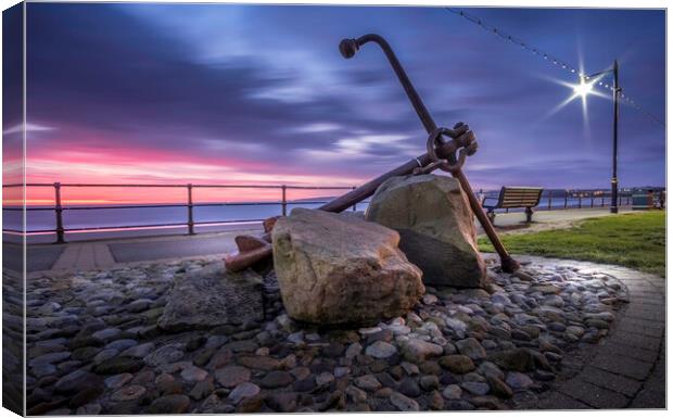 Filey Seafront Anchor Canvas Print by Tim Hill