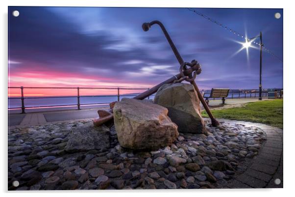 Filey Seafront Anchor Acrylic by Tim Hill