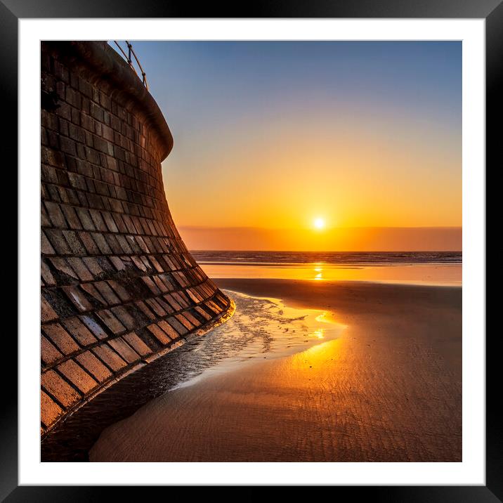 Golden Sunrise over Filey Beach Framed Mounted Print by Tim Hill