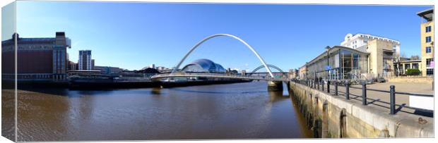 Majestic Bridges Overlooking Newcastle Quayside Canvas Print by Steve Smith