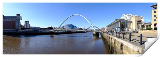 Majestic Bridges Overlooking Newcastle Quayside Print by Steve Smith