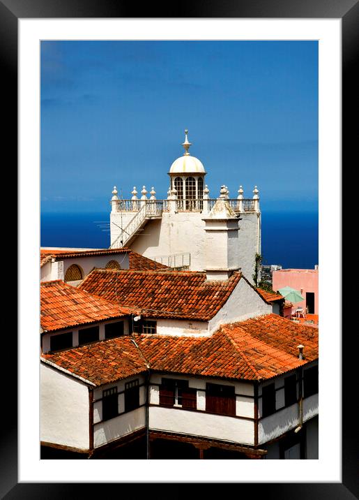Traditional canarian architecture in La Orotava, Tenerife, Canar Framed Mounted Print by Fabrizio Troiani