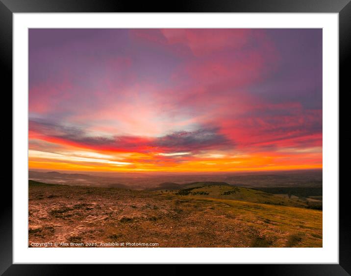 Rocky Sunset Framed Mounted Print by Alex Brown