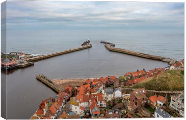 Whitby Town Canvas Print by Steve Smith