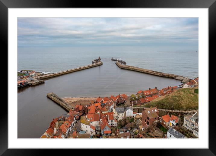 Whitby Town Framed Mounted Print by Steve Smith