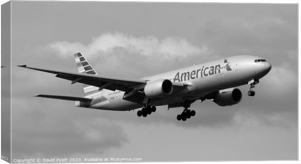 American Airlines Boeing 777 Panorama Canvas Print by David Pyatt