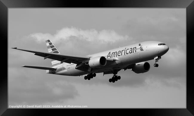 American Airlines Boeing 777 Panorama Framed Print by David Pyatt