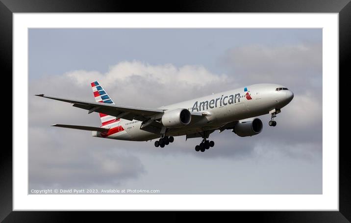 American Airlines Boeing 777 Pano Framed Mounted Print by David Pyatt