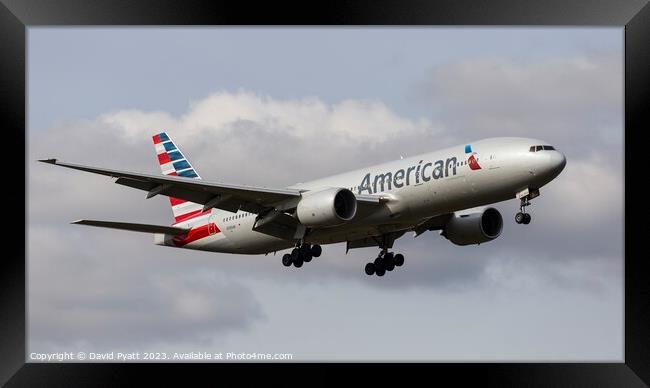American Airlines Boeing 777 Pano Framed Print by David Pyatt