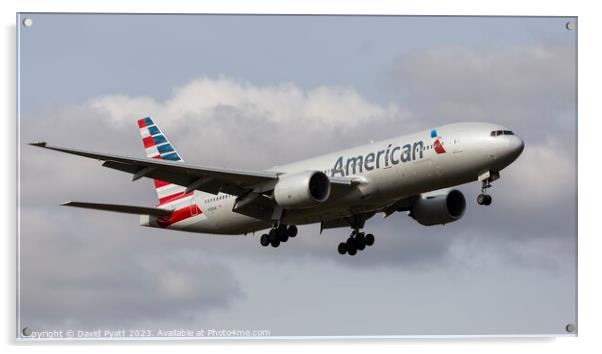 American Airlines Boeing 777 Pano Acrylic by David Pyatt