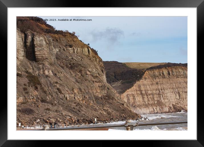 The cliffs beyond Hastings Framed Mounted Print by Sally Wallis