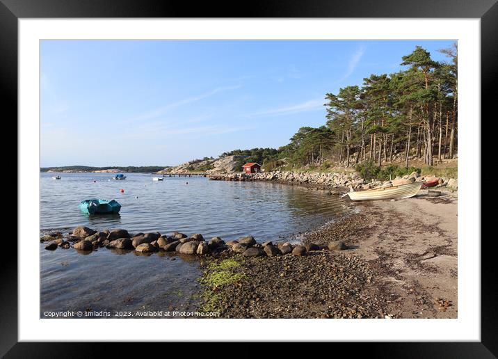 Kyrkviken Beach, Reso, Sweden Framed Mounted Print by Imladris 