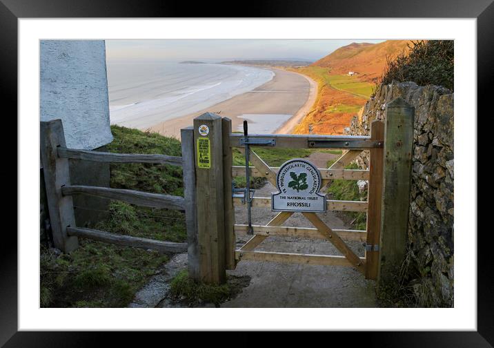 The gateway to Rhossili Bay Framed Mounted Print by Leighton Collins
