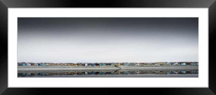 West Wittering Beach Huts Panorama Framed Mounted Print by Mark Jones