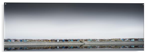 West Wittering Beach Huts Panorama Acrylic by Mark Jones