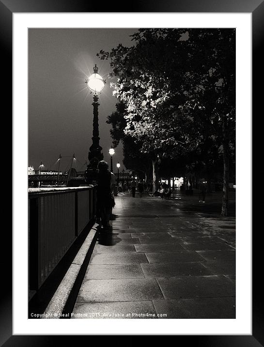 Film Noir on the South Bank Framed Mounted Print by Neal P
