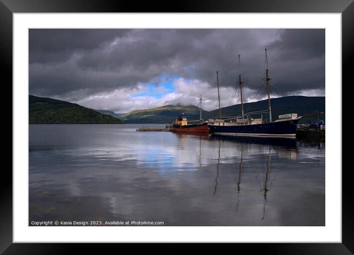 Historic Clyde Puffers in Inveraray Harbour  Framed Mounted Print by Kasia Design