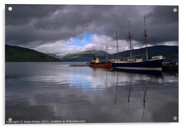 Historic Clyde Puffers in Inveraray Harbour  Acrylic by Kasia Design