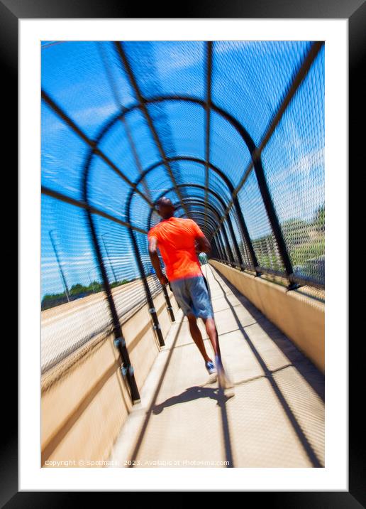 Afro American male enjoying active workout jogging outdoors Framed Mounted Print by Spotmatik 