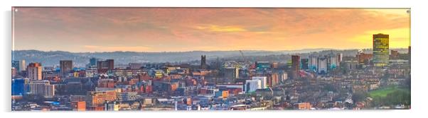 Sheffield Golden Hour Acrylic by Alison Chambers