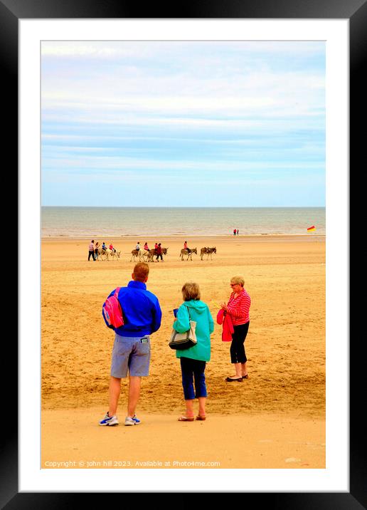 Beach Donkey Rides. Framed Mounted Print by john hill