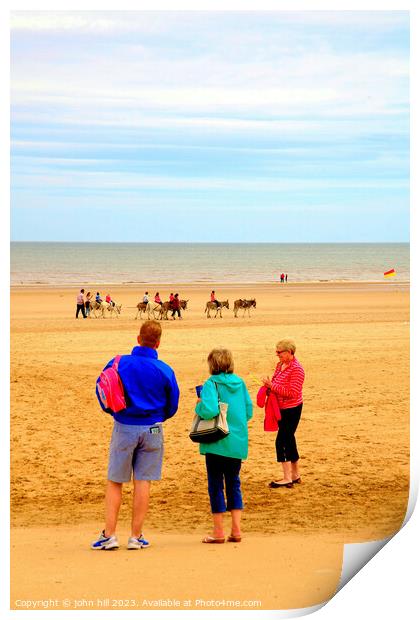 Beach Donkey Rides. Print by john hill