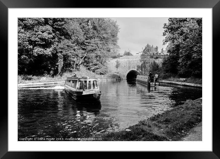 Chirk Canal Tunnel Monochrome Framed Mounted Print by Diana Mower