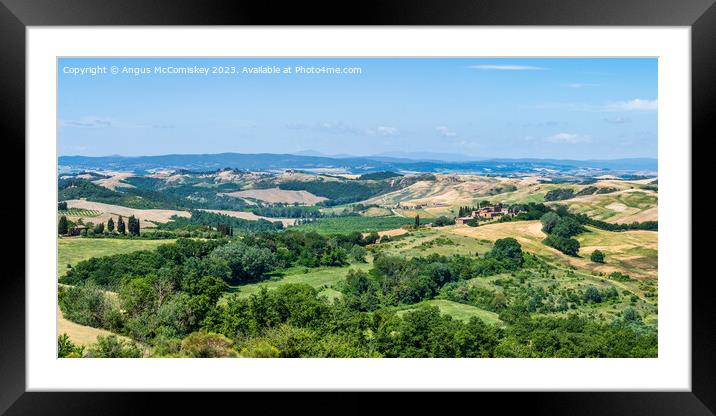 Tuscan landscape in the Crete Senesi Framed Mounted Print by Angus McComiskey