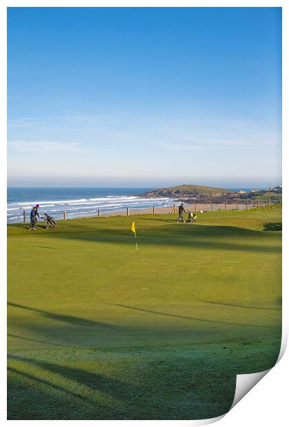Newquay Golf, never mind the surf Print by kathy white