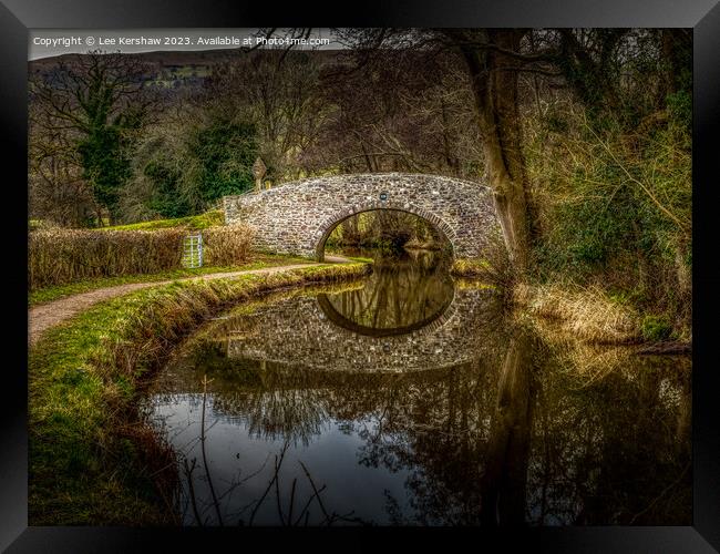 "Tranquil Reflections: Bridge 130 on the Monmouths Framed Print by Lee Kershaw