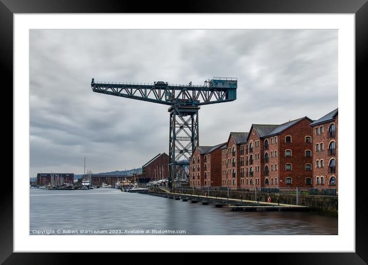 James Watt Dock Marina Crane Framed Mounted Print by RJW Images