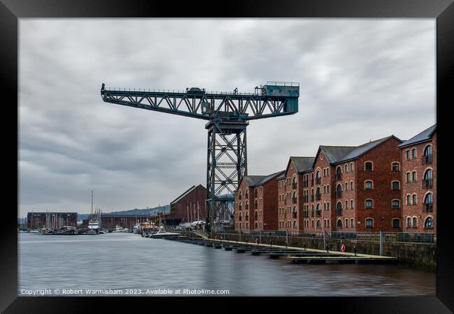 James Watt Dock Marina Crane Framed Print by RJW Images