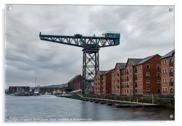 James Watt Dock Marina Crane Acrylic by RJW Images