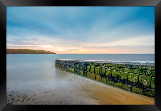 Filey Boat Ramp meets Filey Brigg Framed Print by Tim Hill