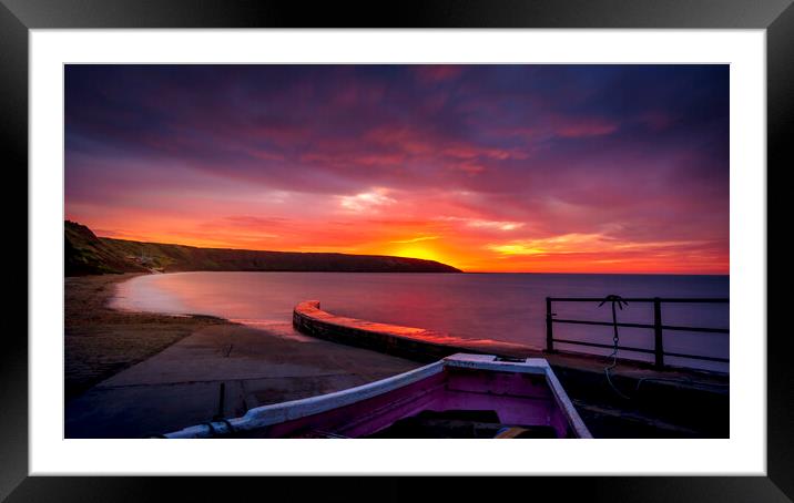 Autumn Sunrise on Filey Brigg Framed Mounted Print by Tim Hill