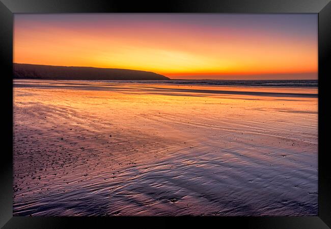 Golden Sunrise on Filey Beach Framed Print by Tim Hill
