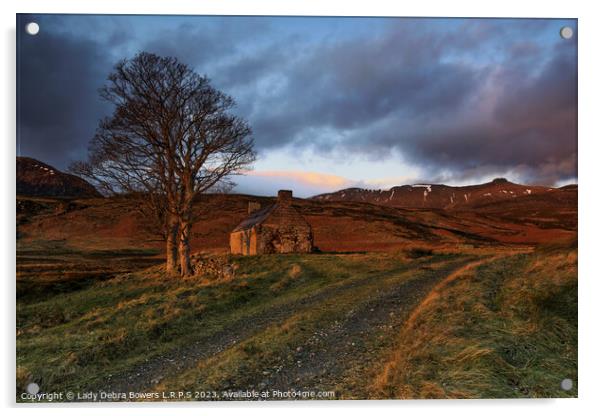 Sunrise at Loch Loyal Acrylic by Lady Debra Bowers L.R.P.S